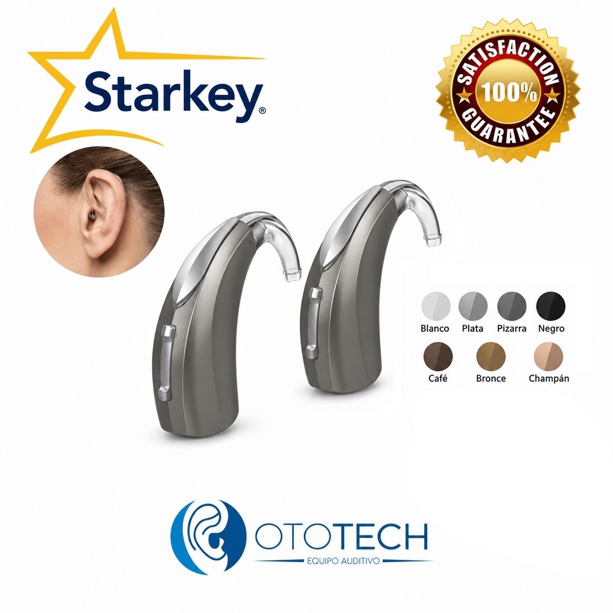 Aparatos Auditivos STARKEY Evolv AI 1200 BTE13 2pzas