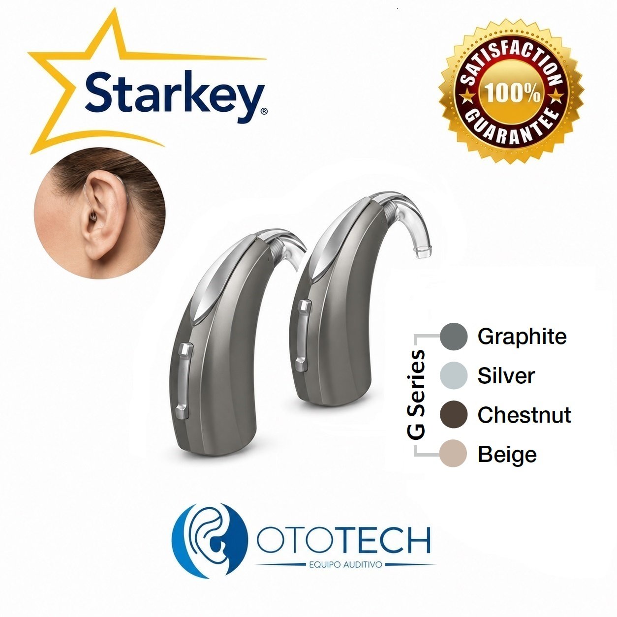 Aparatos Auditivos STARKEY G Series AI 10 BTE13 2pzas